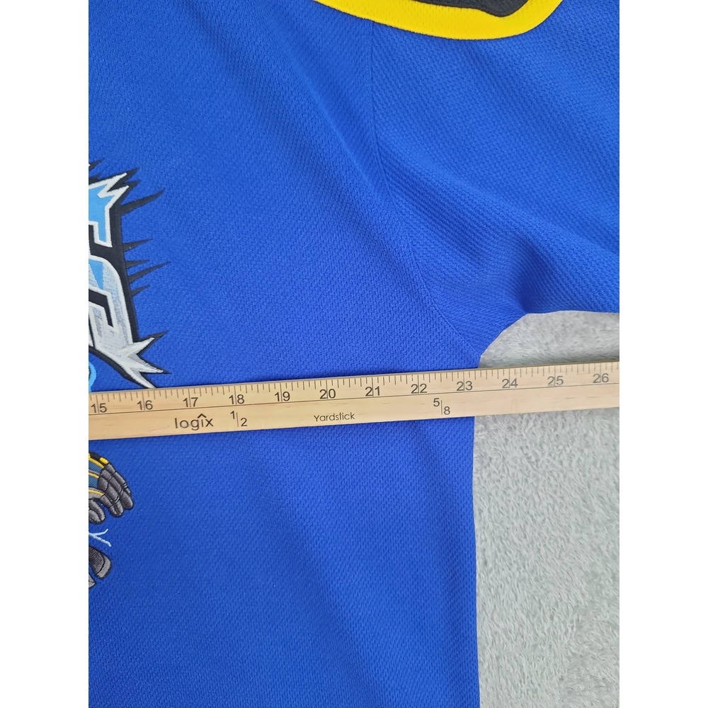 Walt Disney World Donalds Destroyers Hockey Jersey Mens Medium Blue Yellow VTG - Picture 5 of 10